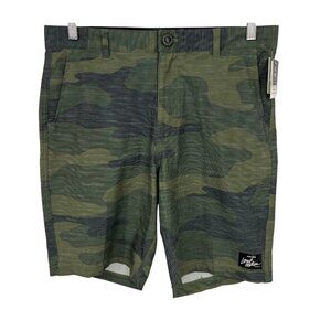 Local Motion Mens Camo Green 4-Way Stretch Performance Board Short 30 NWT New